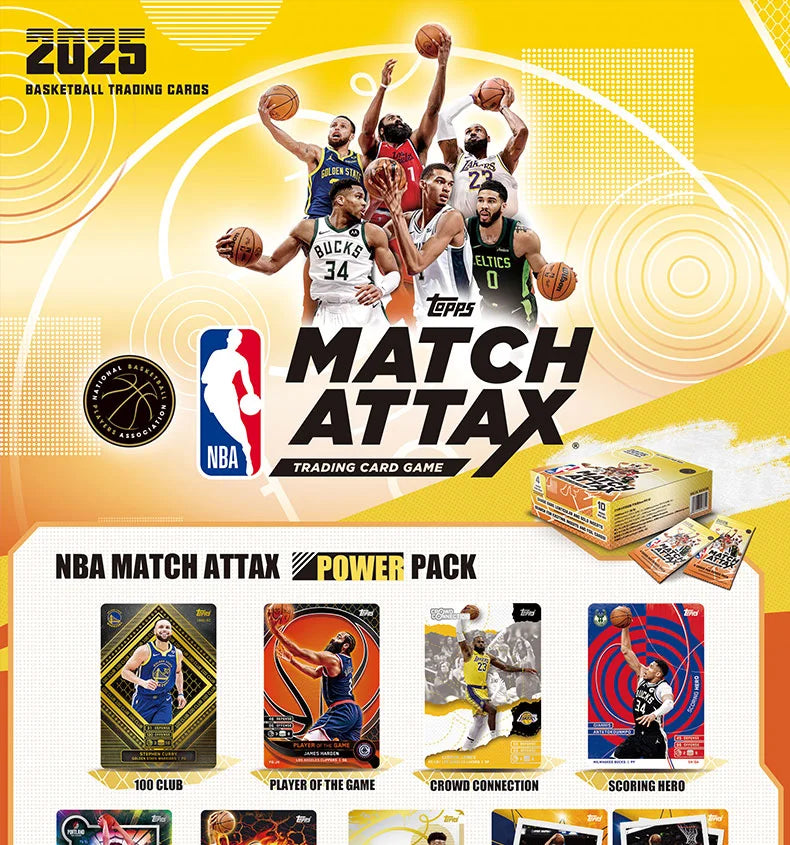 2025 NBA Match Attax Trading Card Game – Topps Official Basketball Battle Cards Booster Pack
