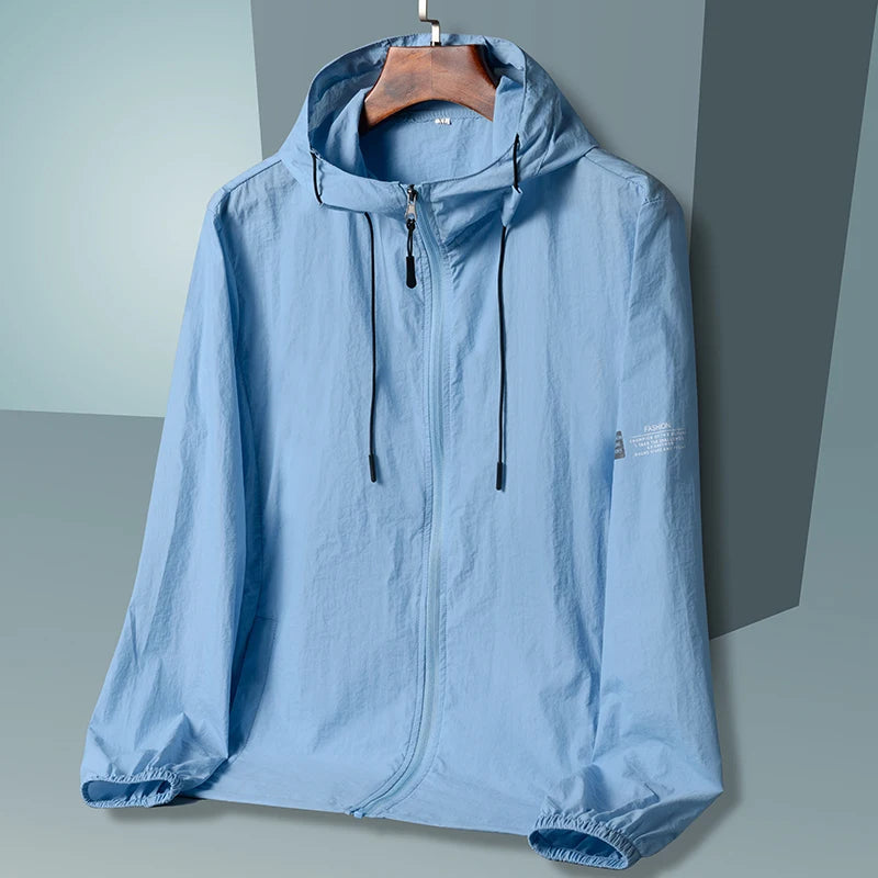Hooded Jacket Men, Sun Protection Clothing, Quick Dry Skin Windbreaker