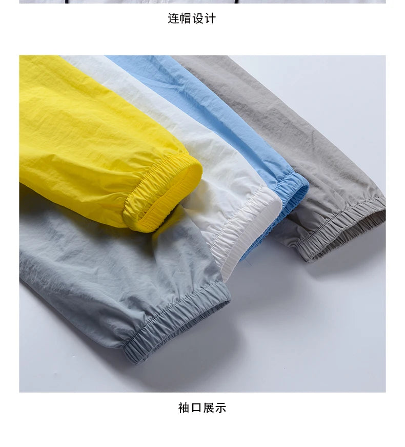 Hooded Jacket Men, Sun Protection Clothing, Quick Dry Skin Windbreaker