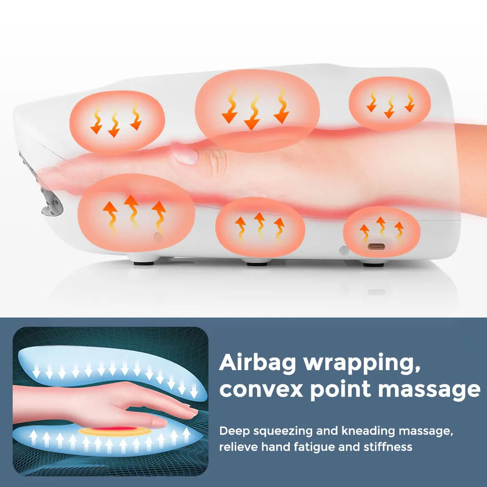 Electric Hand Massager Air Bag Air Compression Massage Intelligent Kneading Constant Temperature Heating Palm Massage Machine