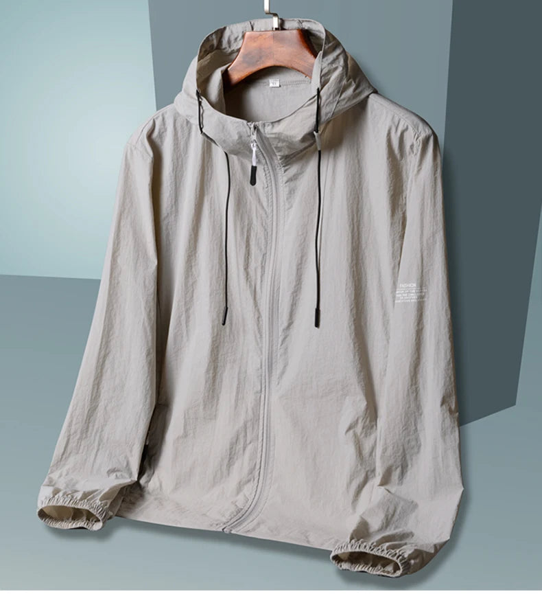 Hooded Jacket Men, Sun Protection Clothing, Quick Dry Skin Windbreaker