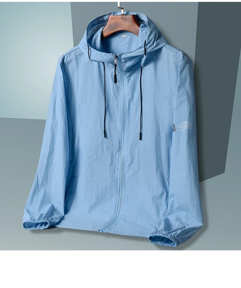 Hooded Jacket Men, Sun Protection Clothing, Quick Dry Skin Windbreaker