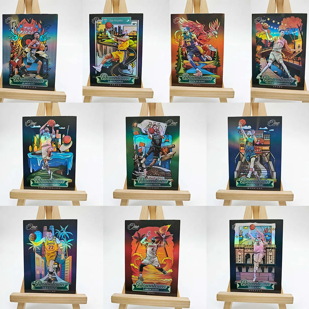SPORTS DIY homemade Basketball trading cards James Curry Doncic Wembanyama Durant downtown kaboom laser Color explosion gifts