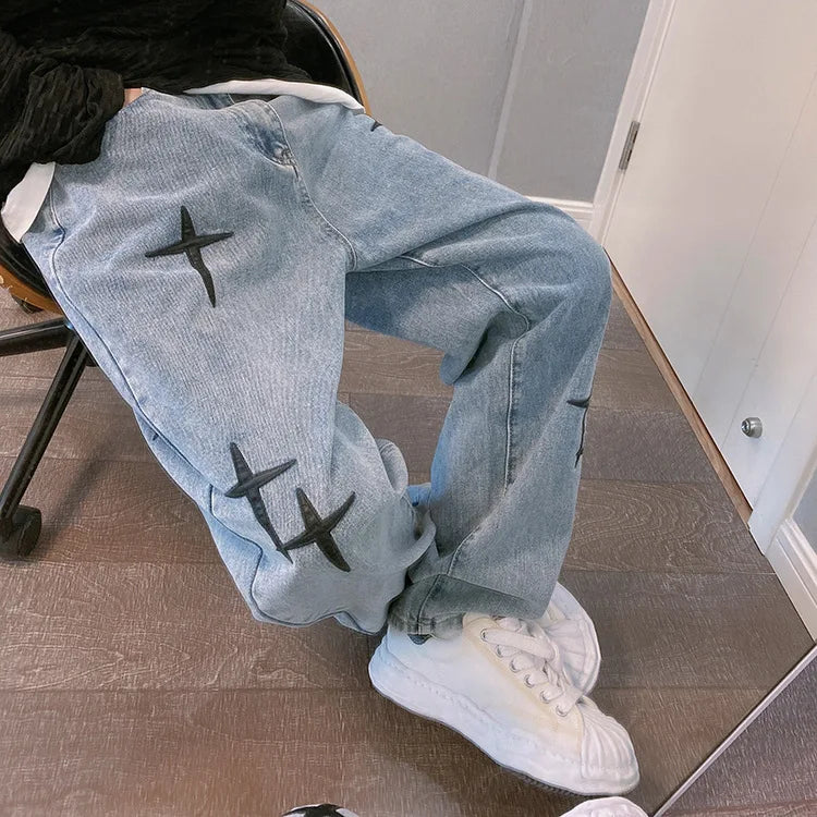 Baggy Streetwear Jeans Korean Fashion Casual Loose Denim Cargo Pants