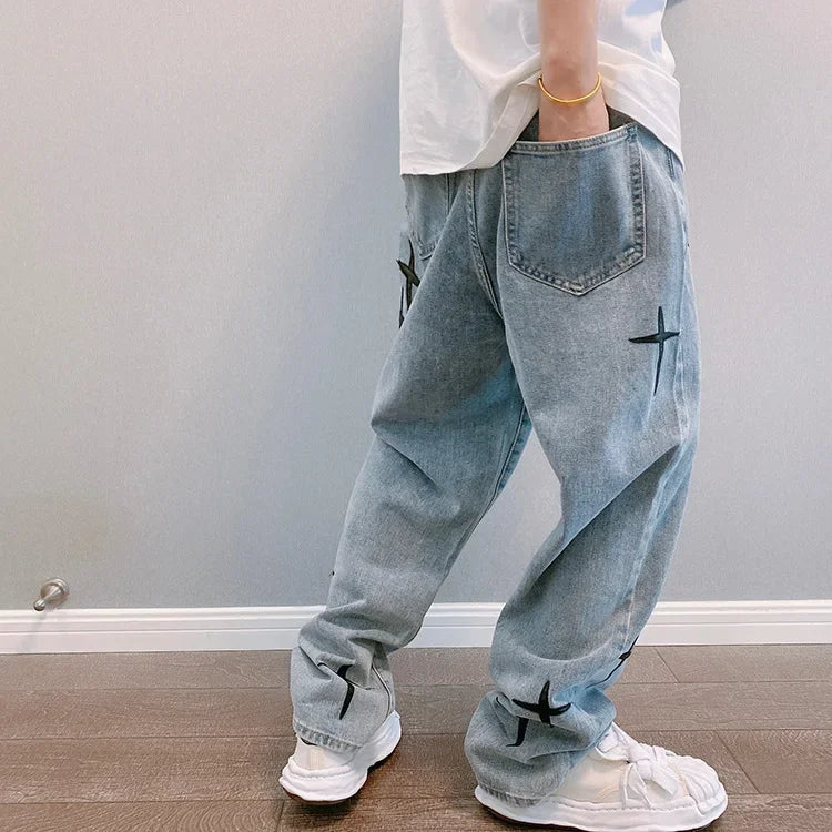 Baggy Streetwear Jeans Korean Fashion Casual Loose Denim Cargo Pants
