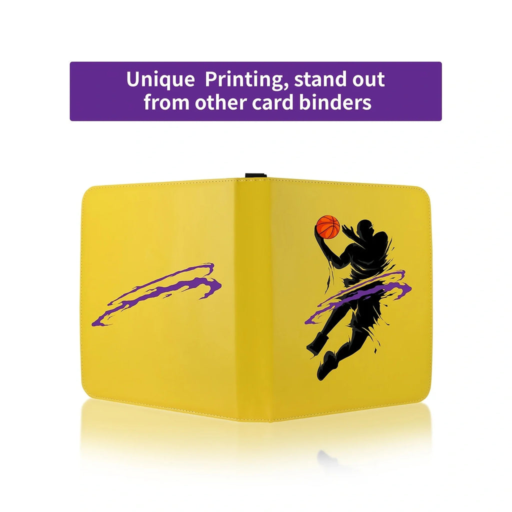 Basketball Trading Card Binder, Fit 900 Sport Cards 3 Ring Binder Book with 50 Binder Sheets , 9  Pocket Card Sleeves Album for