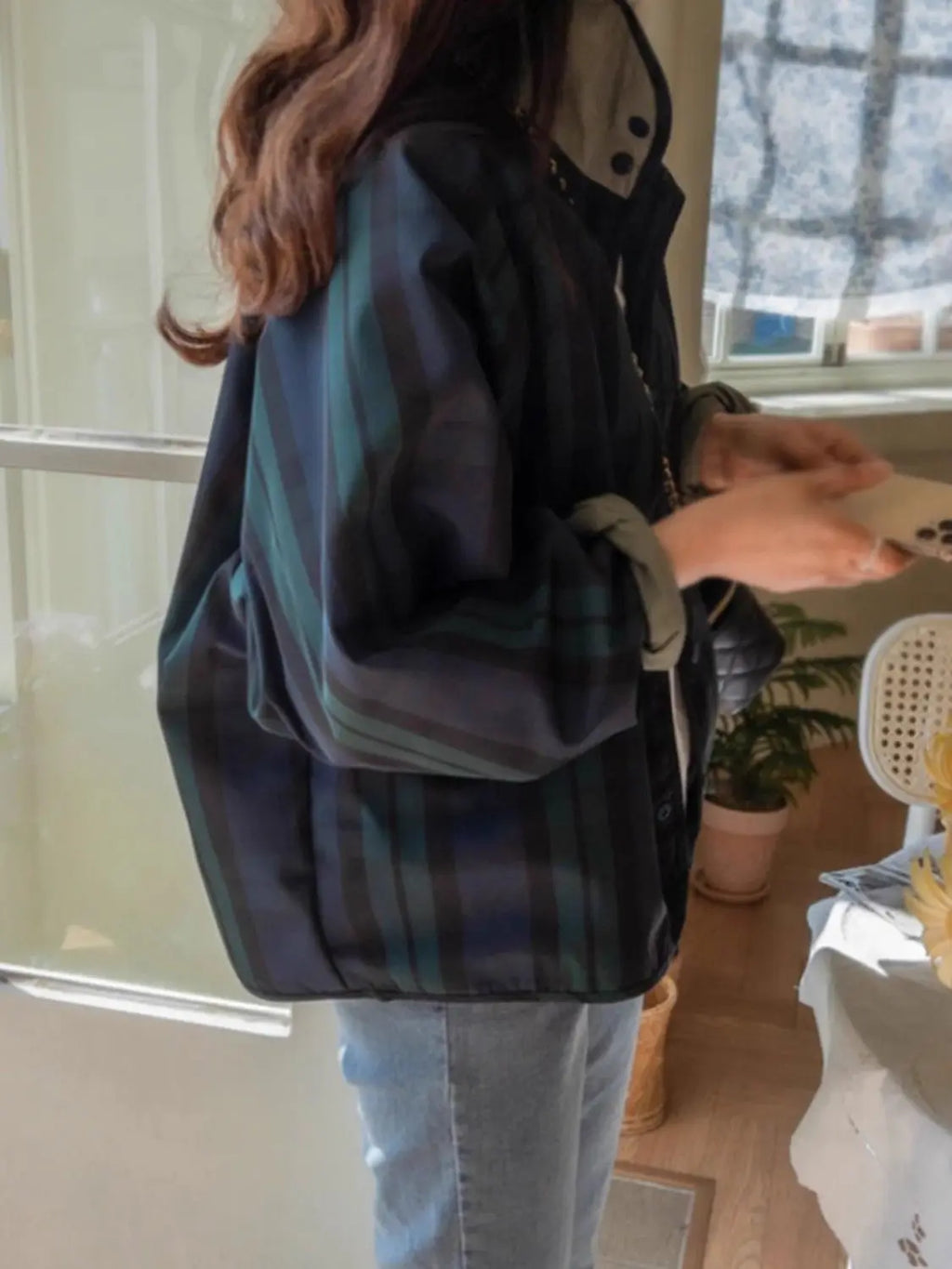Double Sided Versatile Short Jacket For Women 2025 Spring And Autumn New Korean Casual Plaid Jacket Workwear Top