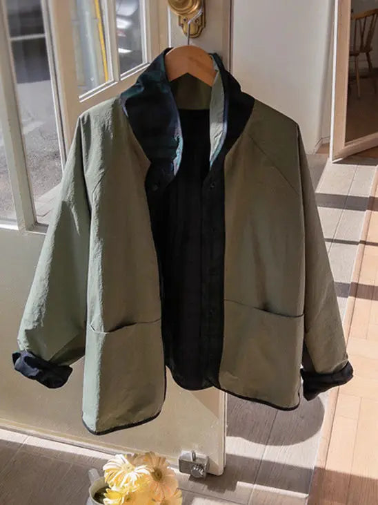 Double Sided Versatile Short Jacket For Women 2025 Spring And Autumn New Korean Casual Plaid Jacket Workwear Top