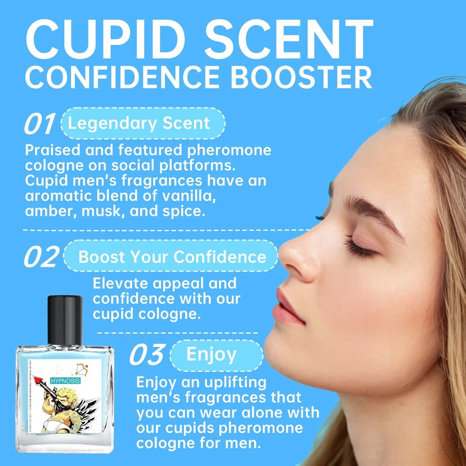 50ML Hypnosis Perfume Long Lasting Pheromone Fragrance Perfume Cologne for Men and Women Light Cologne Fragrance