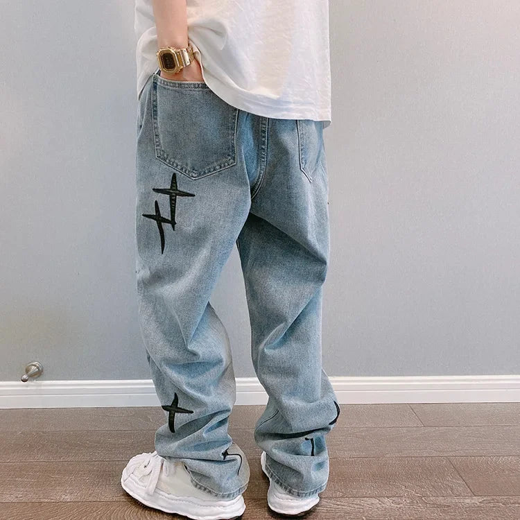Baggy Streetwear Jeans Korean Fashion Casual Loose Denim Cargo Pants