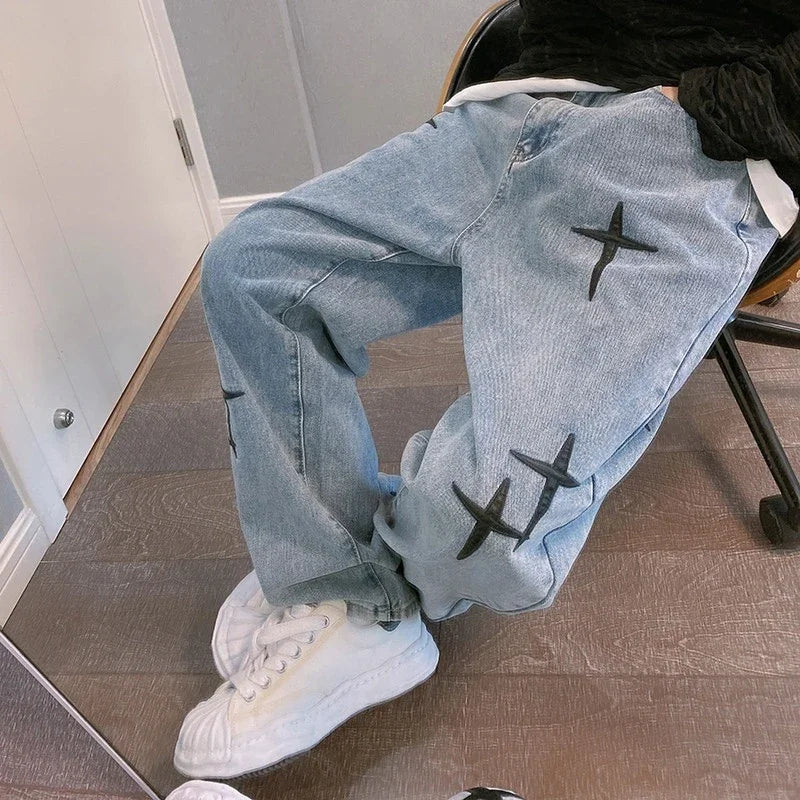 Baggy Streetwear Jeans Korean Fashion Casual Loose Denim Cargo Pants