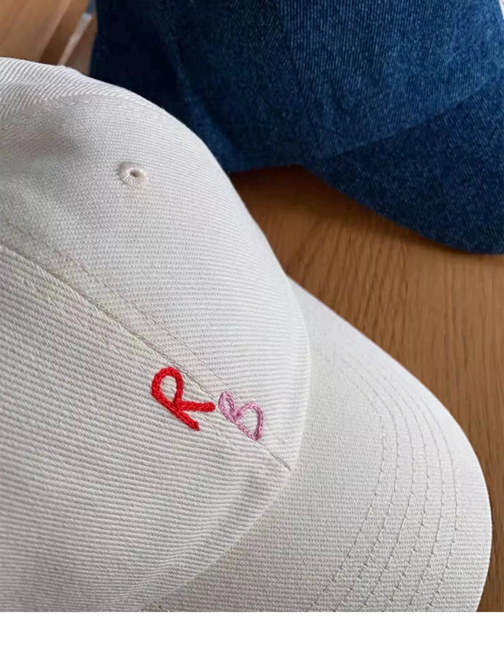 INS Monogram Cotton British Outdoor Sport Baseball Cap for Men Women Hand-Dyed Soft Fabric Dad Hand-Embroidered Letters Hats