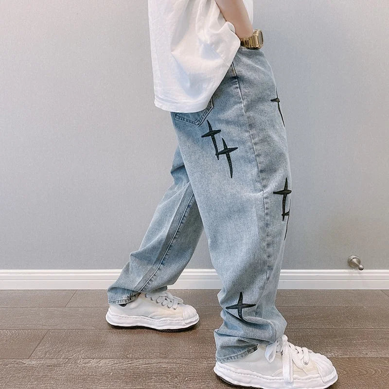 Baggy Streetwear Jeans Korean Fashion Casual Loose Denim Cargo Pants