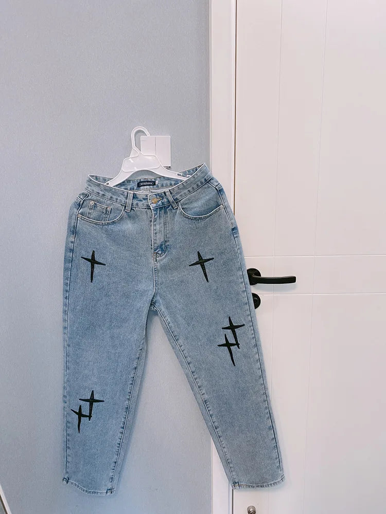 Baggy Streetwear Jeans Korean Fashion Casual Loose Denim Cargo Pants