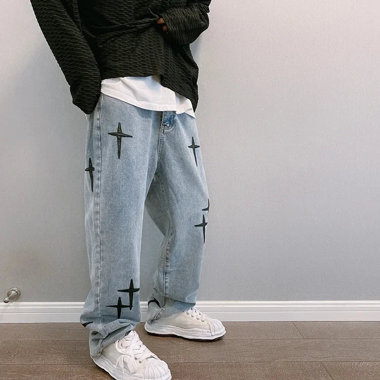 Baggy Streetwear Jeans Korean Fashion Casual Loose Denim Cargo Pants