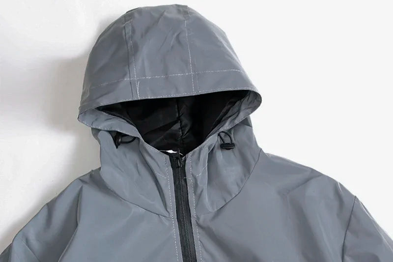 Night Reflective Windbreaker Hooded Jacket