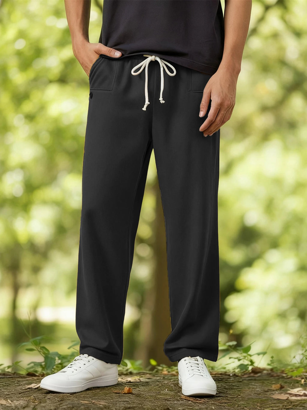 Men's Elastic Waist Jogger Pants with Side Pockets