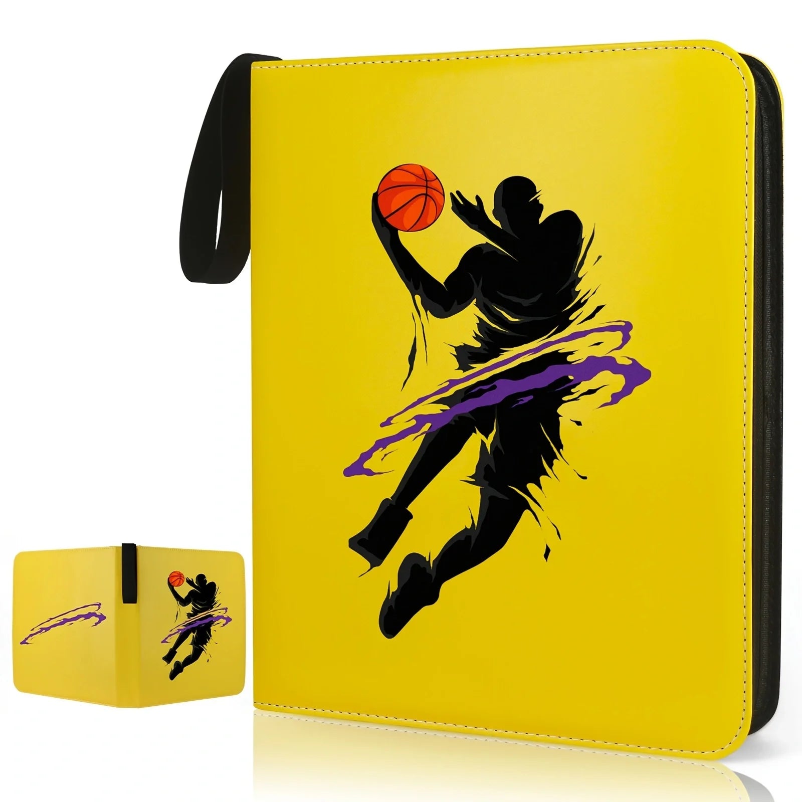 Basketball Trading Card Binder, Fit 900 Sport Cards 3 Ring Binder Book with 50 Binder Sheets , 9  Pocket Card Sleeves Album for