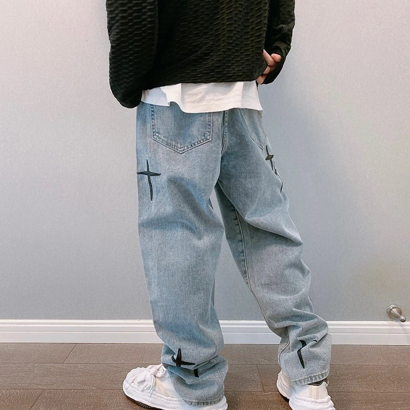 Baggy Streetwear Jeans Korean Fashion Casual Loose Denim Cargo Pants
