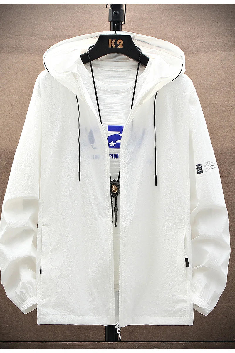 Hooded Jacket Men, Sun Protection Clothing, Quick Dry Skin Windbreaker
