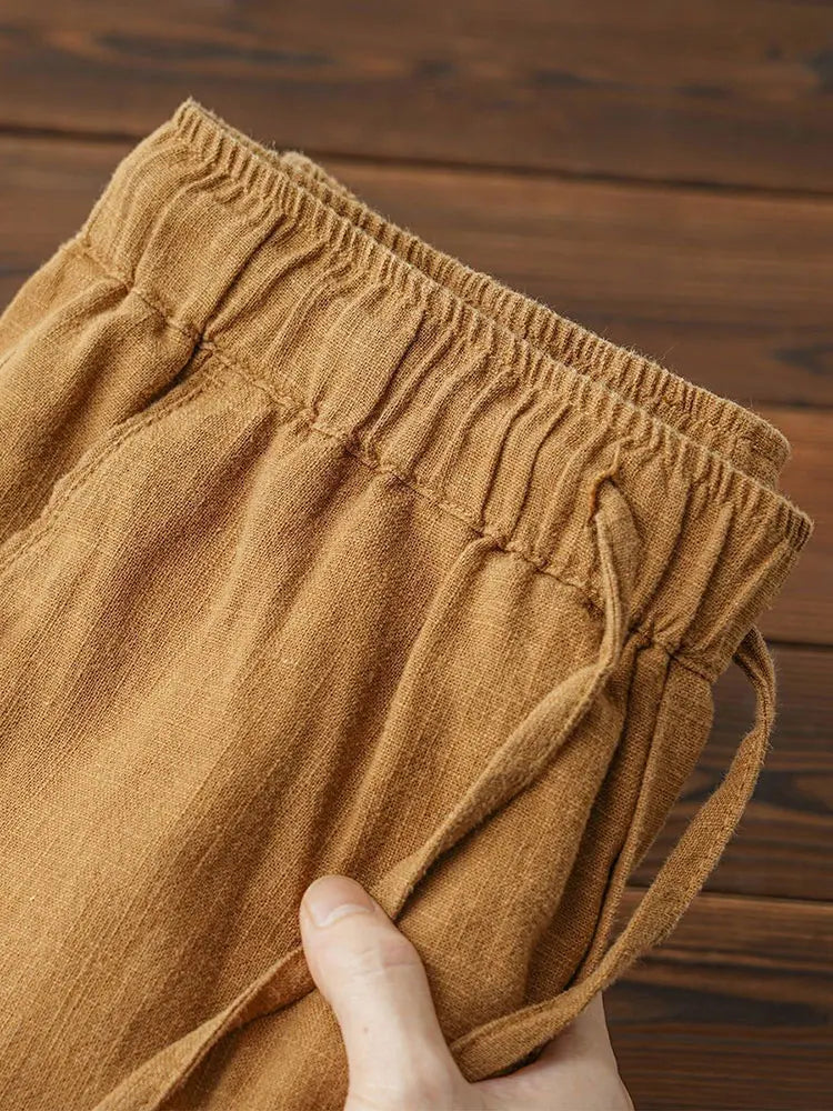 Casual Cotton Linen Chino Baggy Sweatpants