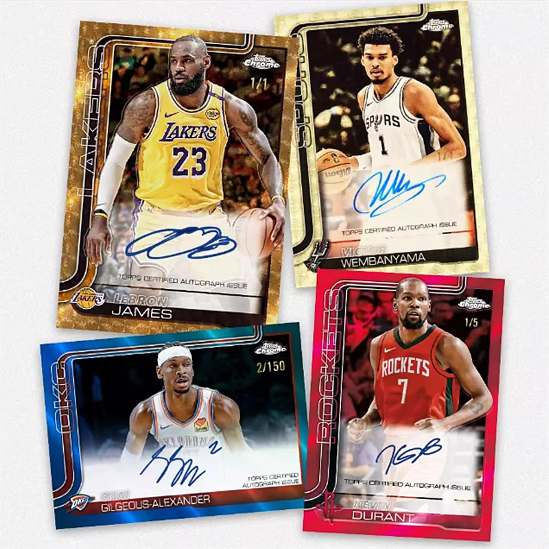 New Genuine Topps 2025-26 Chrome Basketball NBA Fans' High-value Collection Cards Basketball Series Star Card Collector Gift