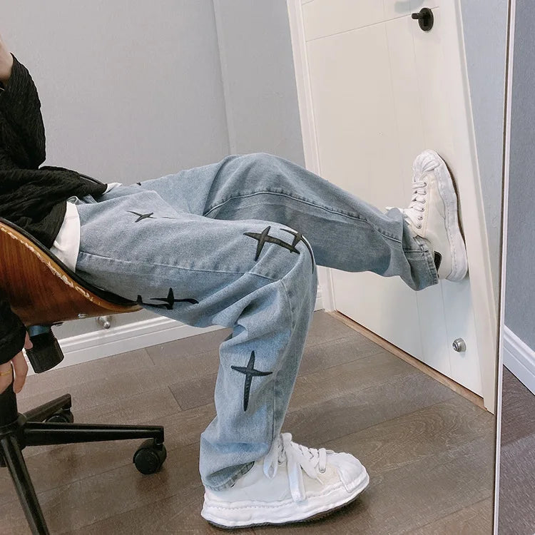 Baggy Streetwear Jeans Korean Fashion Casual Loose Denim Cargo Pants