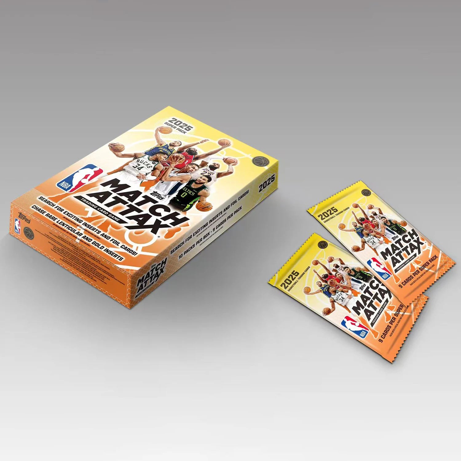 KAYOU 2025 NBA Basketball Trading Card Game - Match Attax Topps Super Pack with 90 Cards Exciting Inserts And Gold Foil