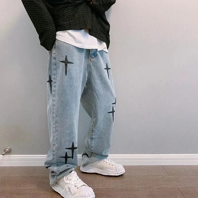 Baggy Streetwear Jeans Korean Fashion Casual Loose Denim Cargo Pants