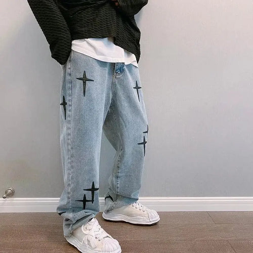 Baggy Streetwear Jeans Korean Fashion Casual Loose Denim Cargo Pants