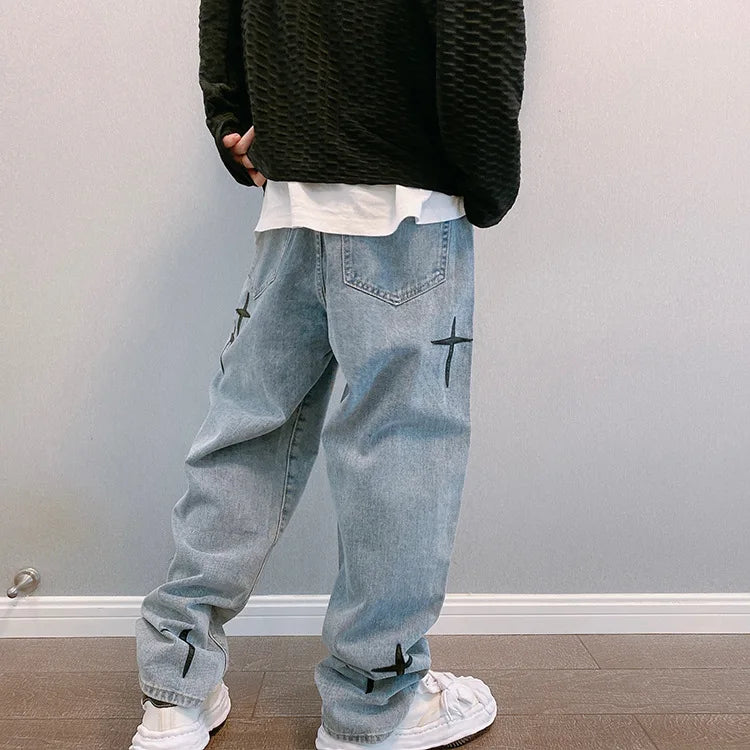 Baggy Streetwear Jeans Korean Fashion Casual Loose Denim Cargo Pants