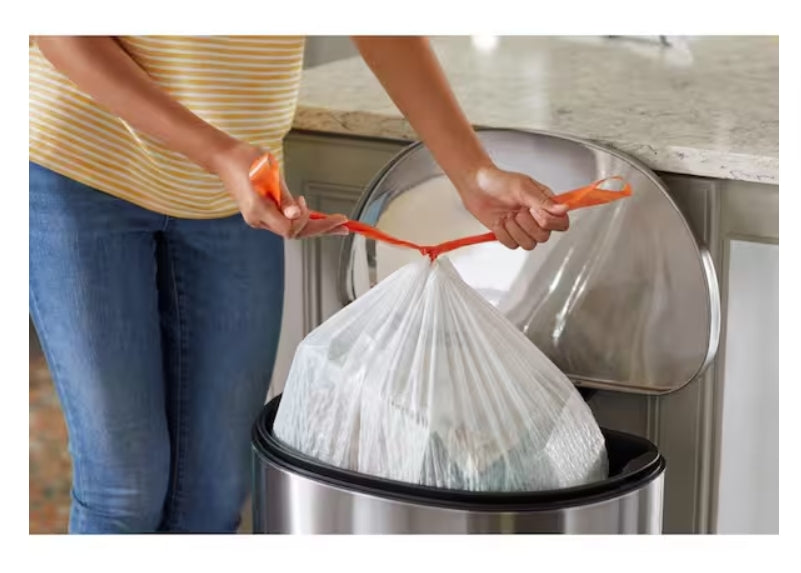13 Gallon Reinforced Top Drawstring Unscented Kitchen Tall Trash Bags with 20% PCR (200-Count)