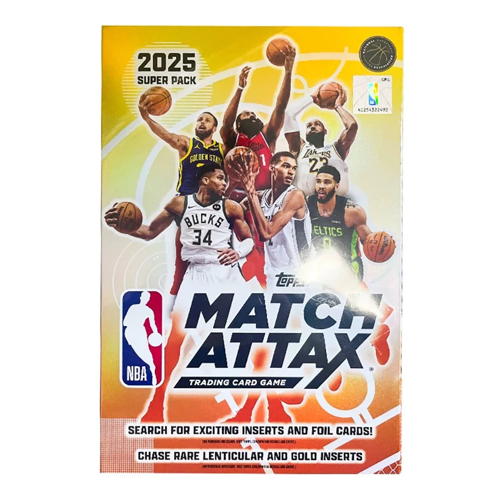 KAYOU 2025 NBA Basketball Trading Card Game - Match Attax Topps Super Pack with 90 Cards Exciting Inserts And Gold Foil