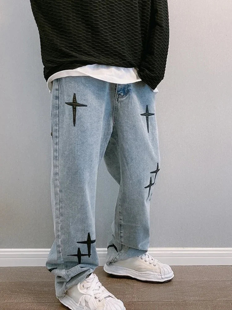 Baggy Streetwear Jeans Korean Fashion Casual Loose Denim Cargo Pants