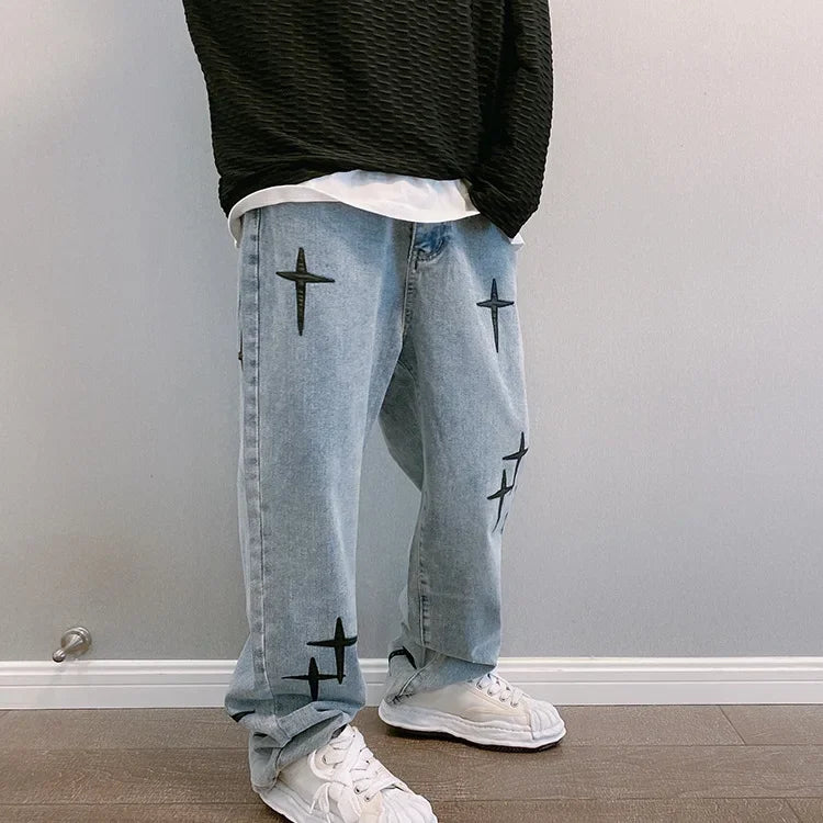 Baggy Streetwear Jeans Korean Fashion Casual Loose Denim Cargo Pants