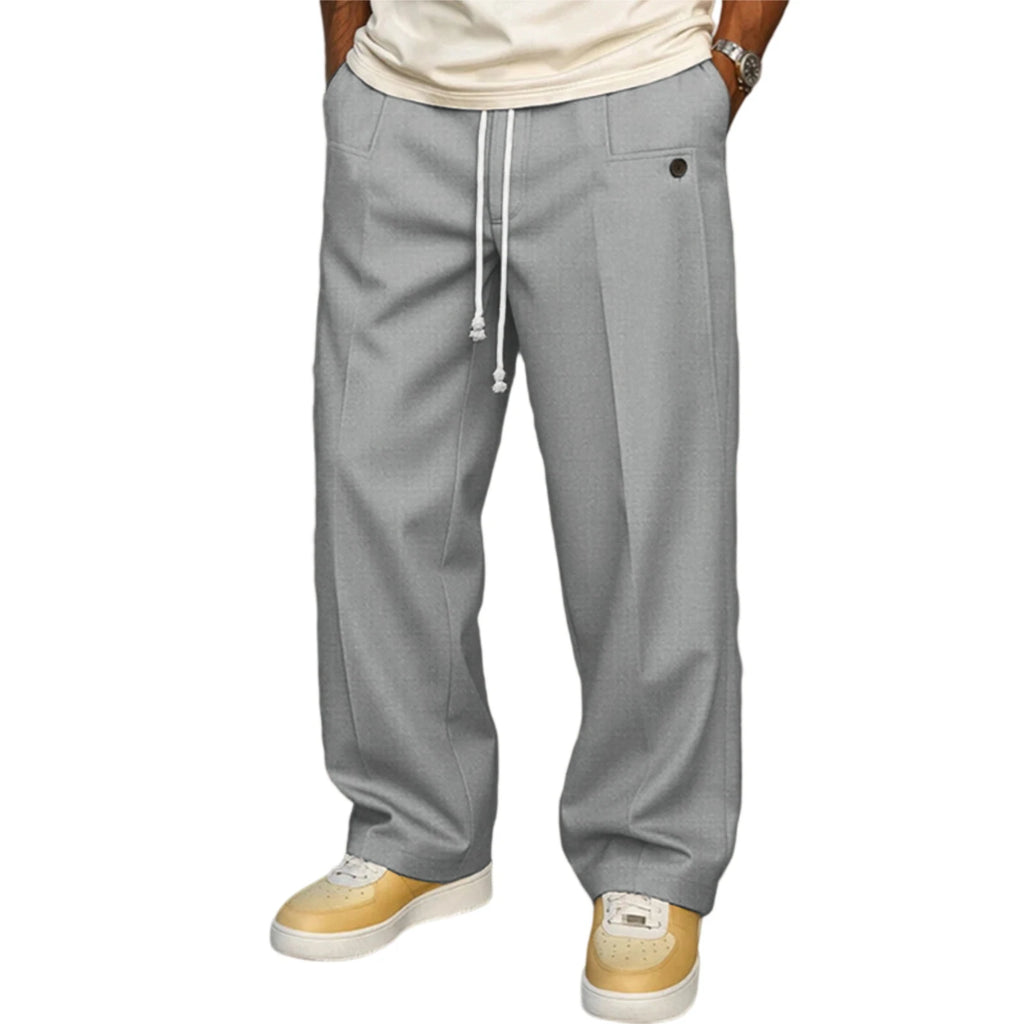 Men's Elastic Waist Jogger Pants with Side Pockets