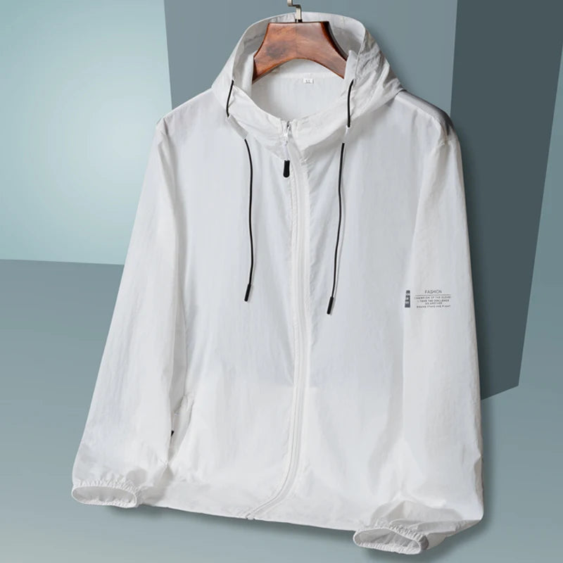 Hooded Jacket Men, Sun Protection Clothing, Quick Dry Skin Windbreaker