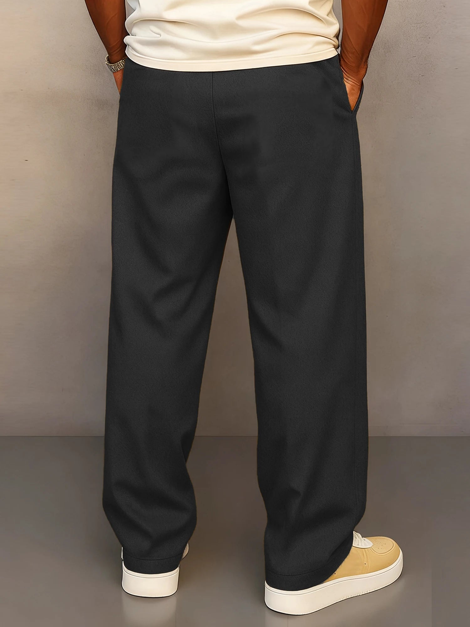 Men's Elastic Waist Jogger Pants with Side Pockets