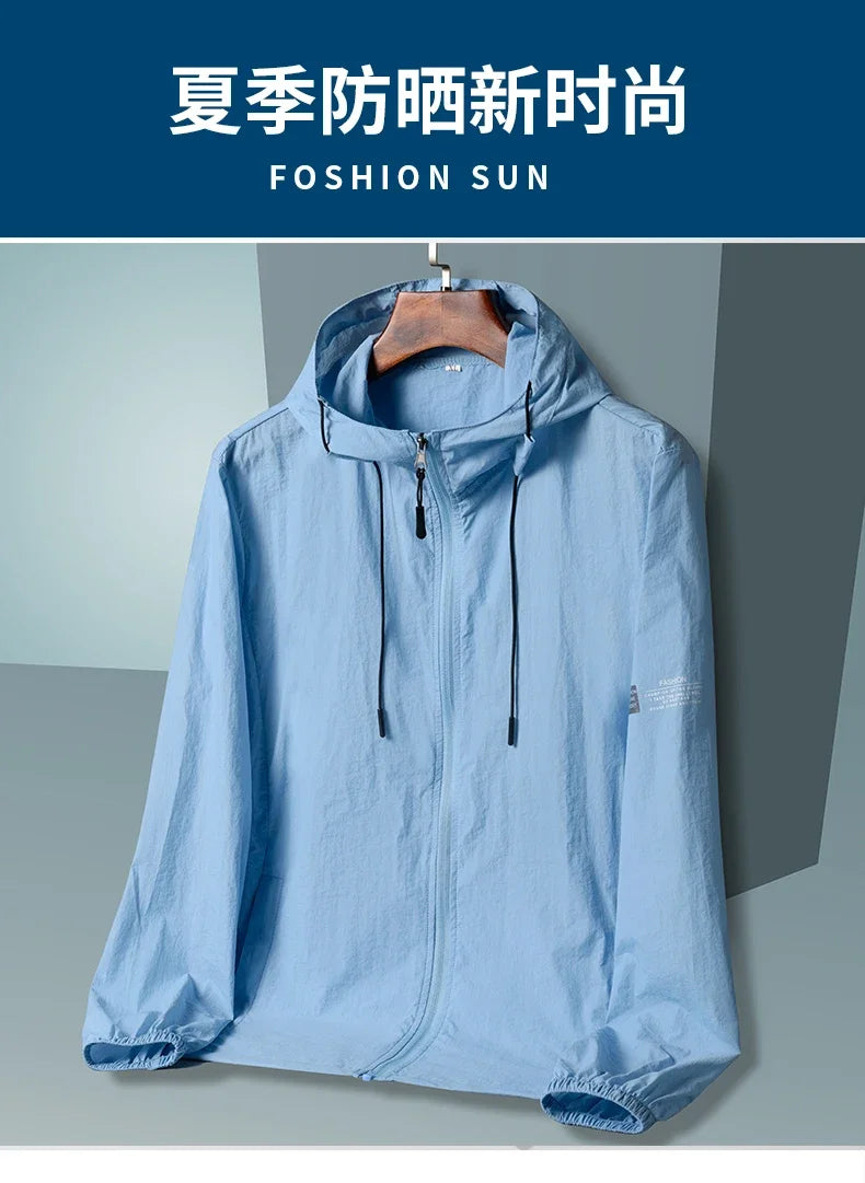 Hooded Jacket Men, Sun Protection Clothing, Quick Dry Skin Windbreaker