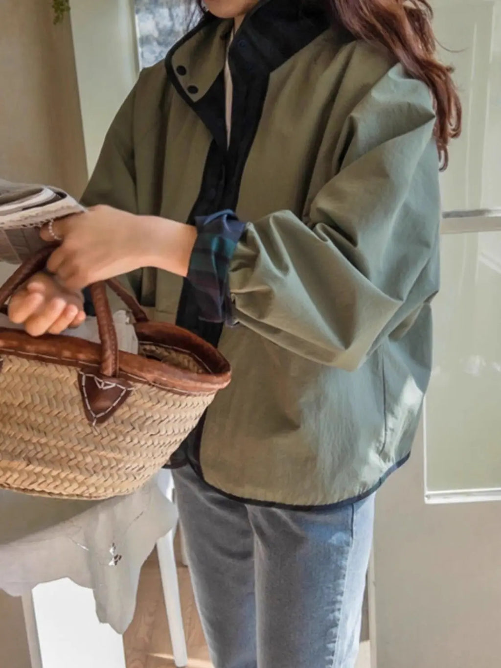 Double Sided Versatile Short Jacket For Women 2025 Spring And Autumn New Korean Casual Plaid Jacket Workwear Top