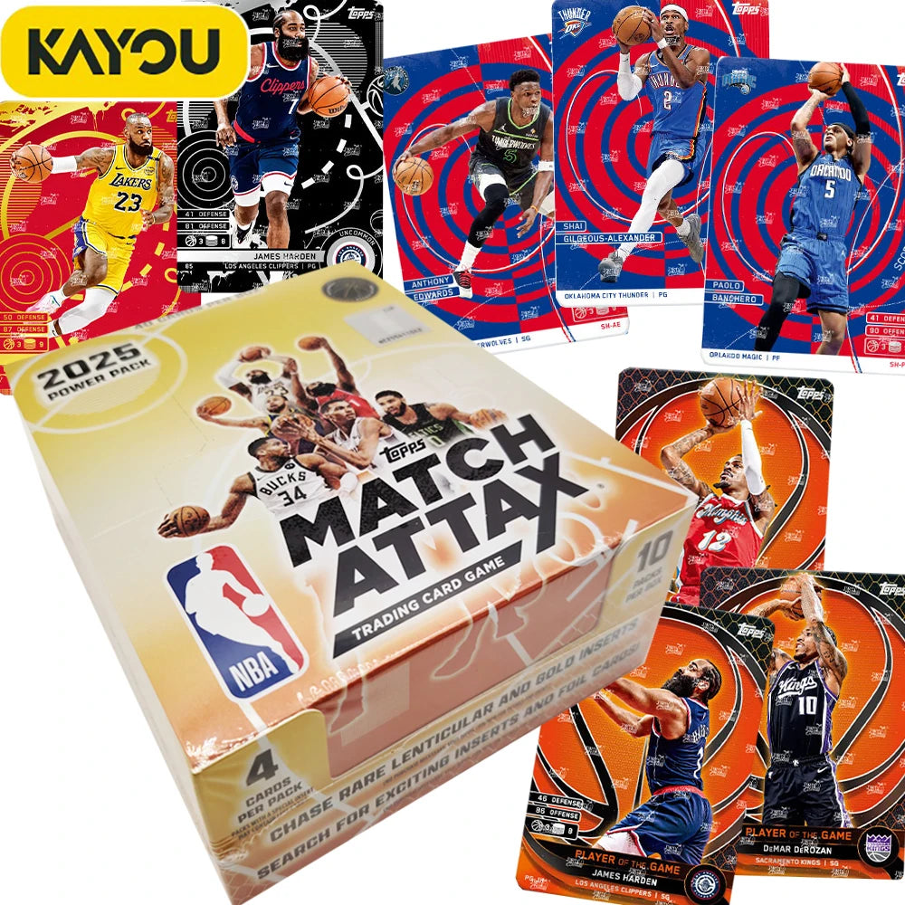 Original KAYOU NBA Collection Cards MATCH ATTAX Energy Pack Professional Basketball Star Battle Cards Booster Box Birthday Gifts